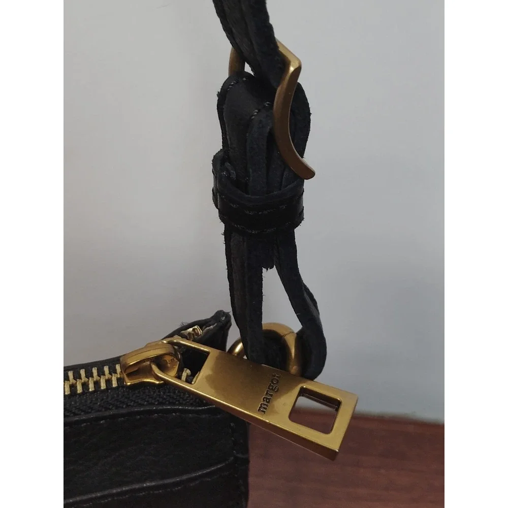 Margot Aiden Wallet On The String Black Leather Crossbody Phone Card Holder
